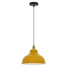 Vintage Metal Pendant Light E26 Adjustable Cord Hanging Ceiling Fixture