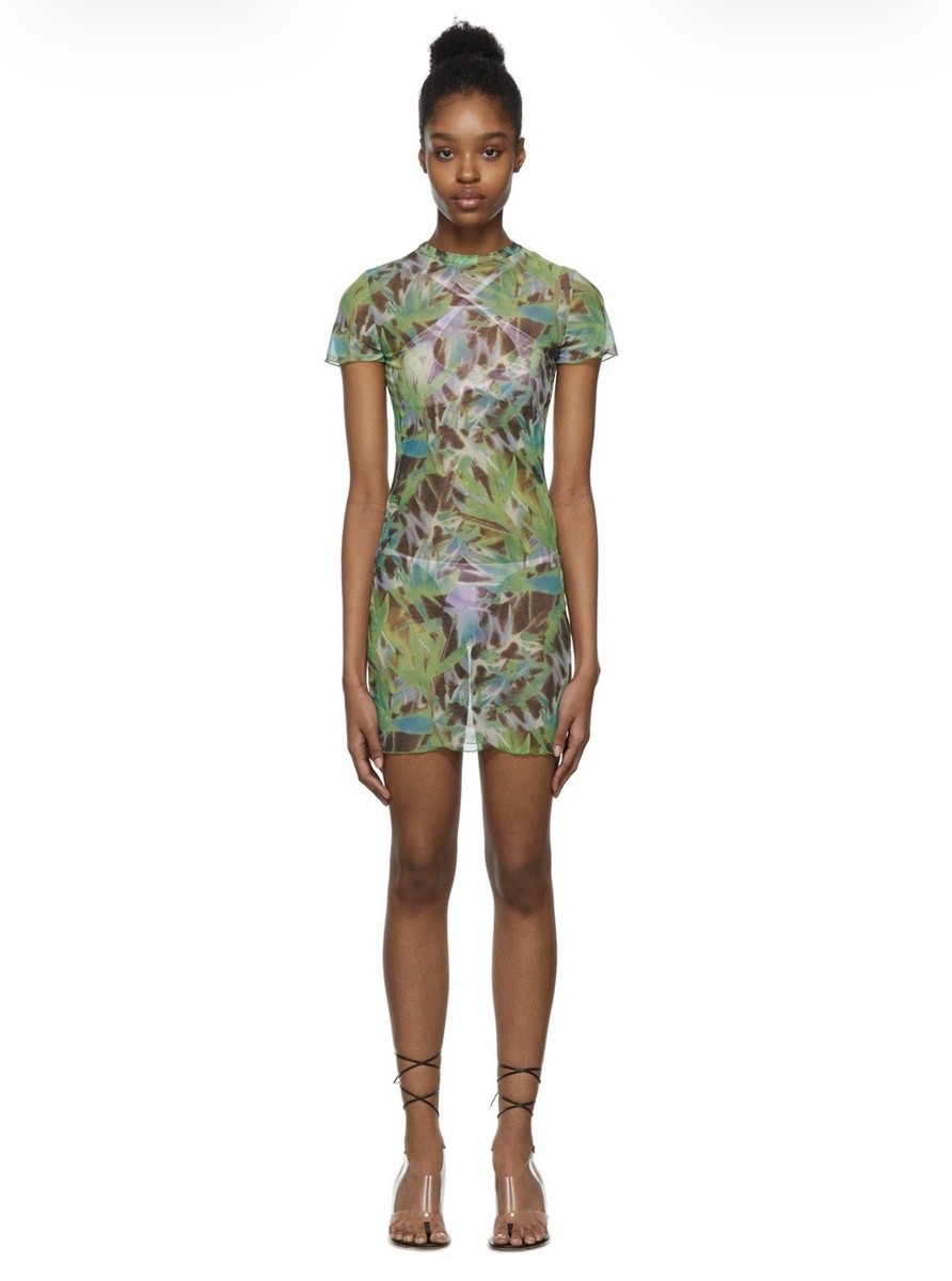 kim shui brown mesh dress Brown Ruffle Mesh Dress Medium / Brown