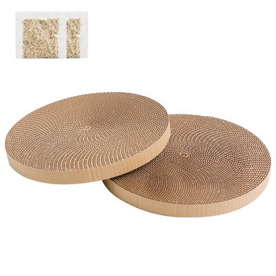 Round Cat Scratcher Refill 10 inch Diameter 7/8 Inch Thickness Circle Cardboa...