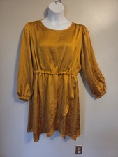 MICHAEL Michael Kors Marigold Long Sleeve Stain Flounce Wrap Look Hem Dress 2X