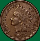 1898 Indian Head Cent Extremely Fine XF Coin #36086