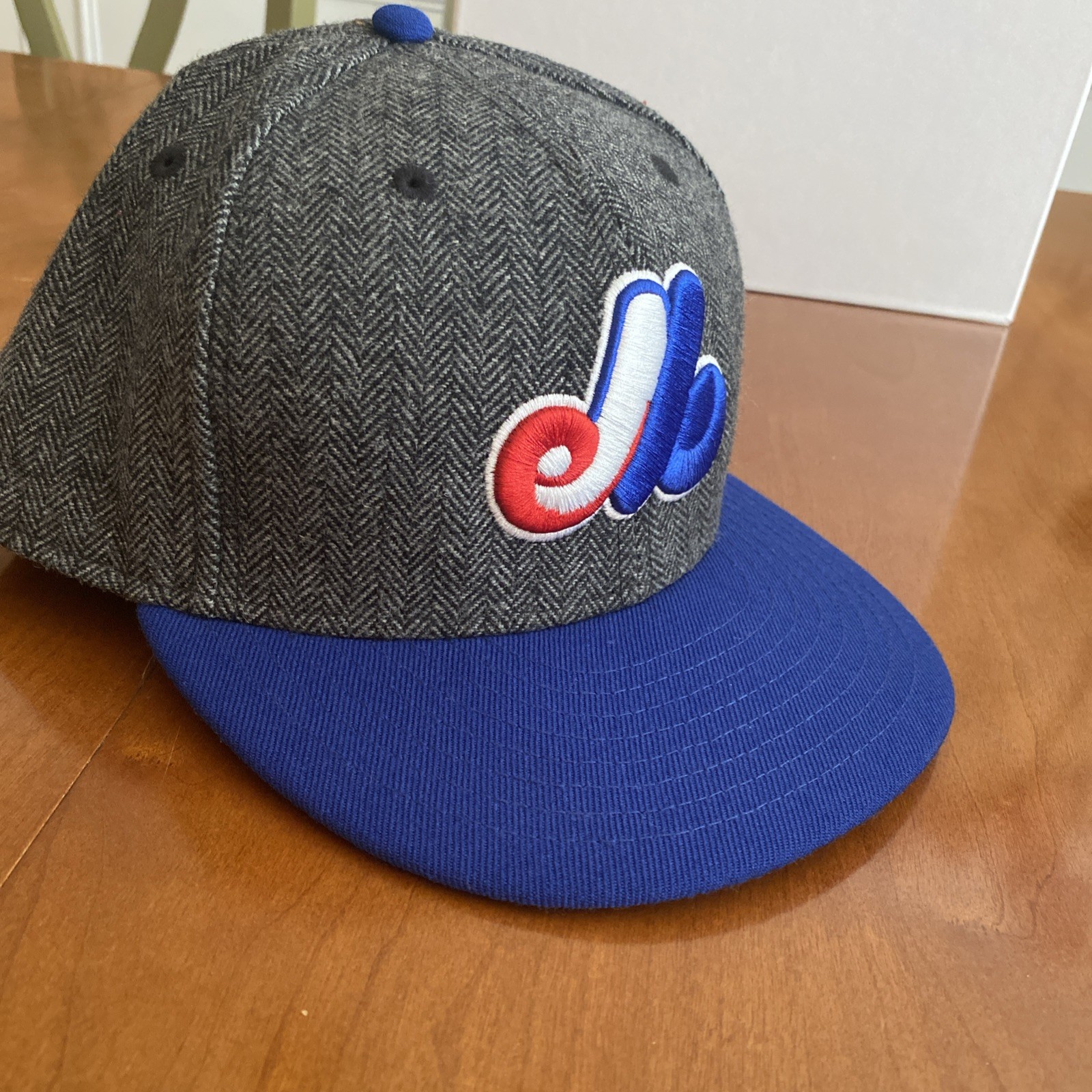Expos Baseball cap, Herringbone Pattern, Blue, Wh… - image 5