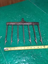 Vintage Large 7-tine ice fishing 5lb spear spearing Gig Pike Sturgeon Cast Iron