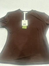 Women’s LilySilk Shirt Slim Fitted Jersey Tee 100% Mulberry Silk Size Small