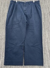 VTG Polo Ralph Lauren Ethan Pleated Navy Chino Pants 90s Y2K Fits 38x27