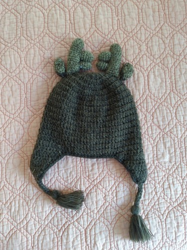 LL Bean Beanie Winter Hat Brown Reindeer Size 2T To 4T - Picture 2 of 2