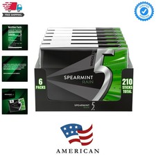 Spearmint Rain Sugar-Free, Chewing Gum, 35-Stick Pack, 6 Packs, Spearmint Rain