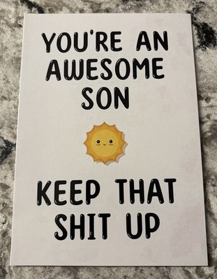 Birthday SON Funny You re An Awesome Son 4.6 x6.6  Blank Inside Greeting Card