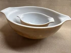 Vtg Pyrex Early American 444 & 441 Cinderella Nesting Mixing Bowls Brown/Gold