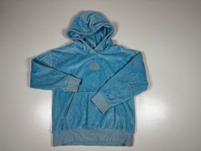 Adidas Hoodie Girls Small 7-8 Blue Sherpa Sparkle Logo Cozy Casual Activewear