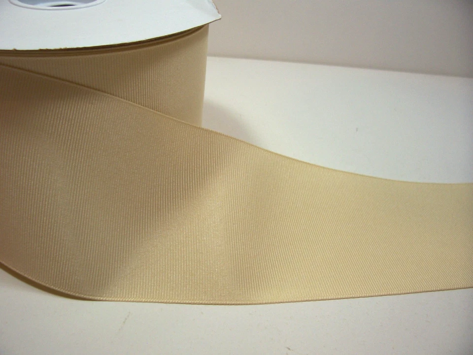 Cream Ivory Grosgrain Ribbon 3" wide x 10 yards Schiff Cheer Bow Polyester B59 - Image 2 of 4