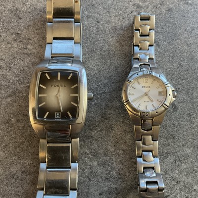 Pair of Relic And Fossil Womens Watch Both Watches Run Great Bin L