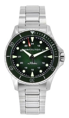 Hamilton Khaki Navy Scuba grünem Zifferblatt Automatisch H82525160 Herrenuhr