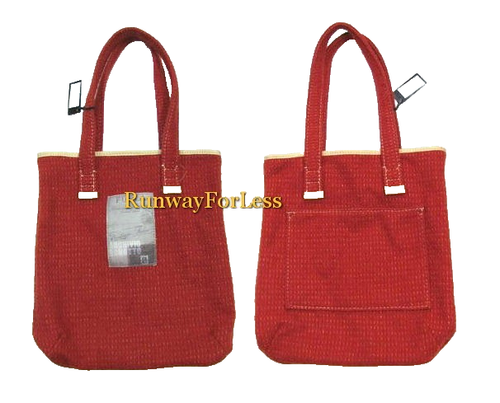 FURLA Vintage Fabric Toni Ross Red Wool Fuzzy Tote Purse Purses Handbag Handbags - Afbeelding 1 van 7
