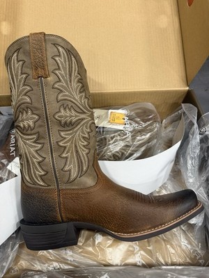 Men's Ariat Hustler 11 D Medium Earth/ Brown Bomber Full Grain Leather