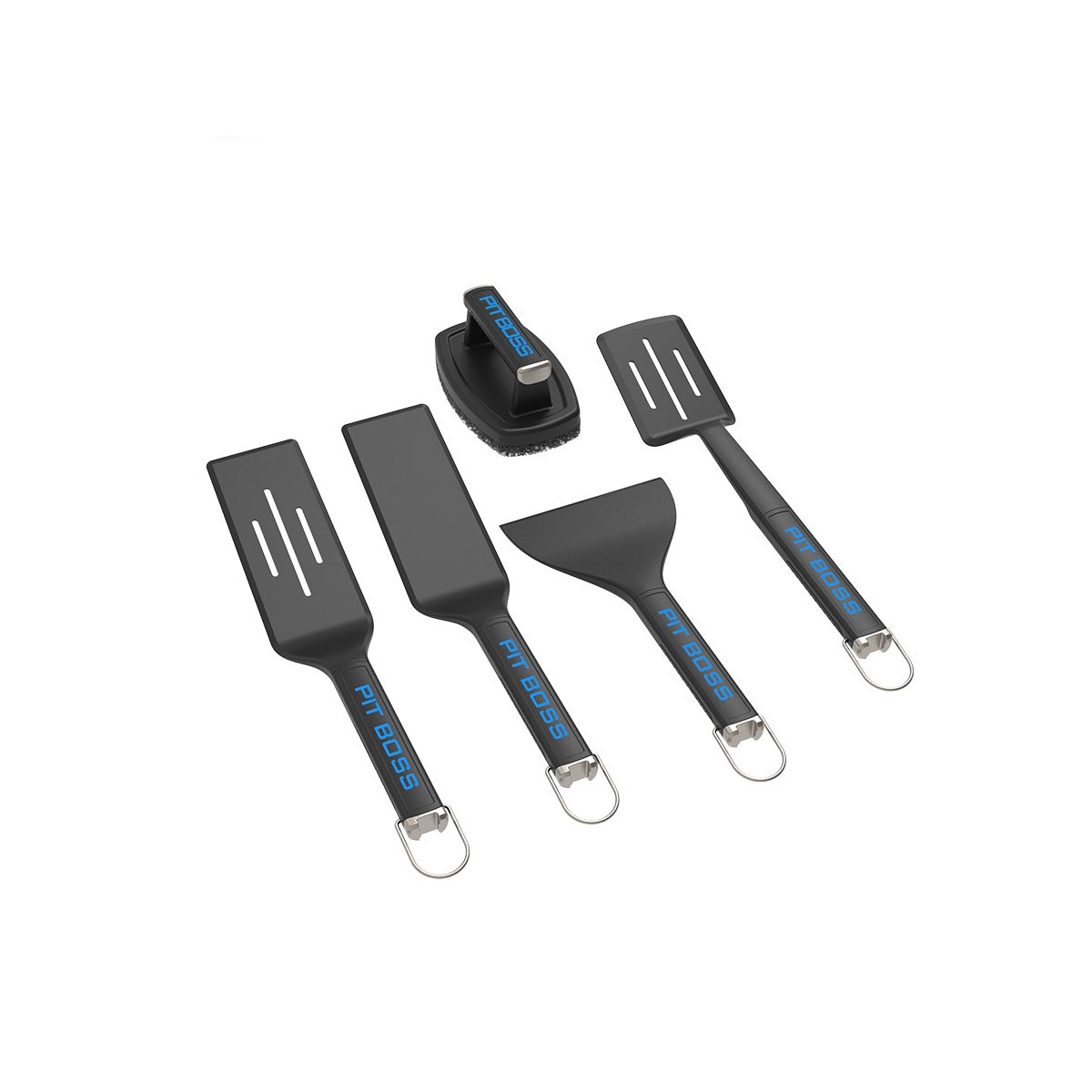 Ustensiles barbecue Pit Boss - Set de 5 pièces avec spatules, grattoir et brosse pour plancha