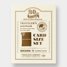 TRAVELER  S Notebook Card Size 20th Anniversary Set Color Brown JAPAN
