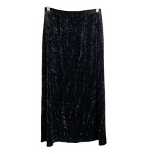 Vintage Bechamel Womens Black Crushed Velvet Maxi Skirt Size S Petite Whimsigoth