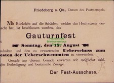 164998 AK Friedeberg a. Quais Gauturnfest 1897 ... Turnverein Mit Rücksicht auf