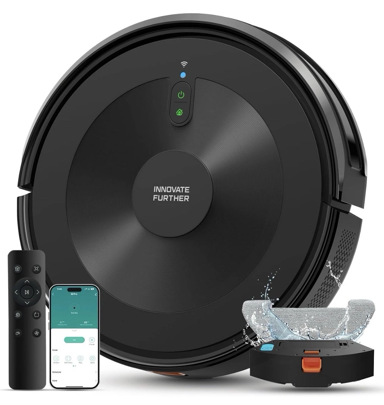 DEENKEE Robot Vacuum Cleaner with Mop, 4000Pa Strong Suction Robot Vacuum 2in1
