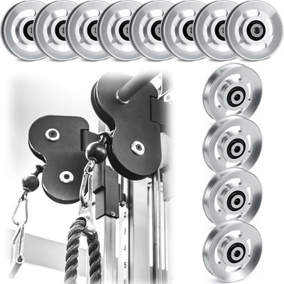 2/4/6/8/10/12 Pcs Aluminum Pulleys for Cable Machine Sets, 90Mm Aluminum Alloy B