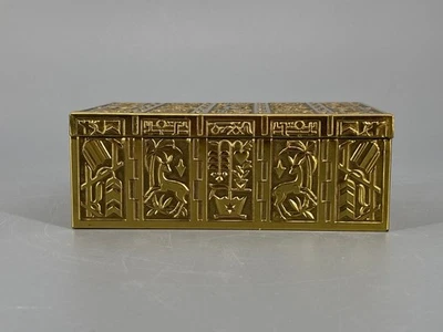 * SCHATULLE ERHARD & SÖHNE MESSING DECKELDOSE VINTAGE ART DECO - Bild 1 von 4