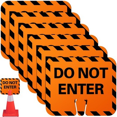 6 Pack Cone Top  Do Not Enter  Traffic Signs   Double-sided High Visibility P...