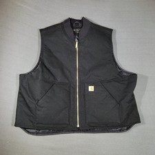 Carhartt V01 BLK Men's Black Arctic Quilt Lined Duck Vest Size 4XL