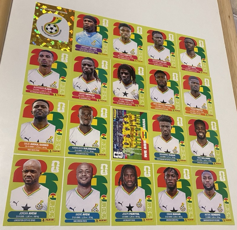 20x Ghana Complete Swiss Edition Green 2026 World Cup Panini United Edition
