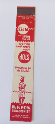 H F Fox Tobacconist Geneva New York Matchcover Lot 491