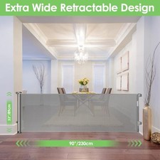 BINGGUZ 90 INCH EXTRA WIDE RETRACTABLE BABY GATE GATES FOR DOORWAYS EXTRA -