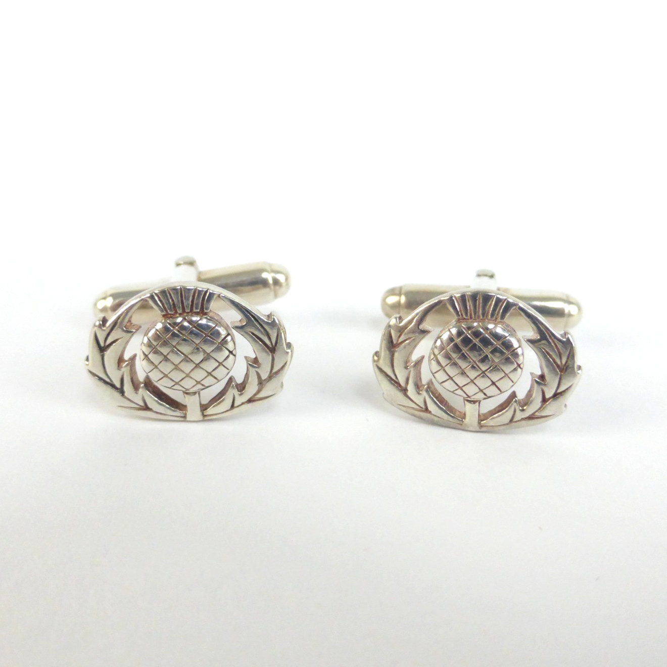 Solid Sterling Silver 925 Scottish Thistle Celtic… - image 1