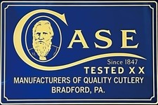 Case Cutlery Knives  Vintage Style Metal Sign 8x12 Blue Reproduction Advertising