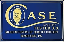 Case Cutlery Knives  Vintage Style Metal Sign 8x12 Blue Reproduction Advertising