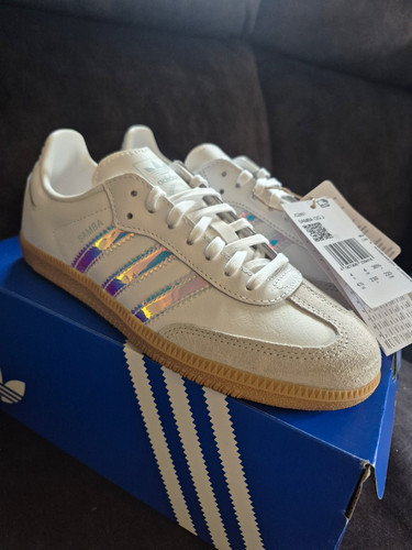 adidas Originals Samba OG J BRAND NEW Unisex Kids Trainers White Leather UK 4
