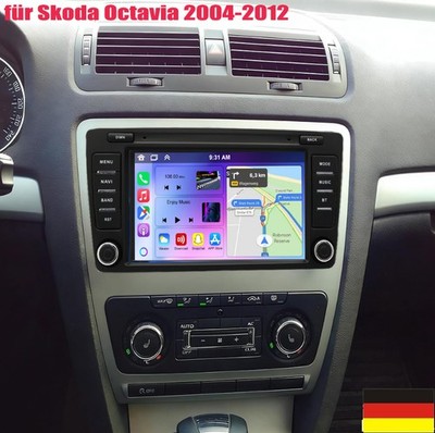 2+32G CarPlay Android 14 Autoradio BT Navi Für Skoda Octavia 2004-2012 GPS+Kam