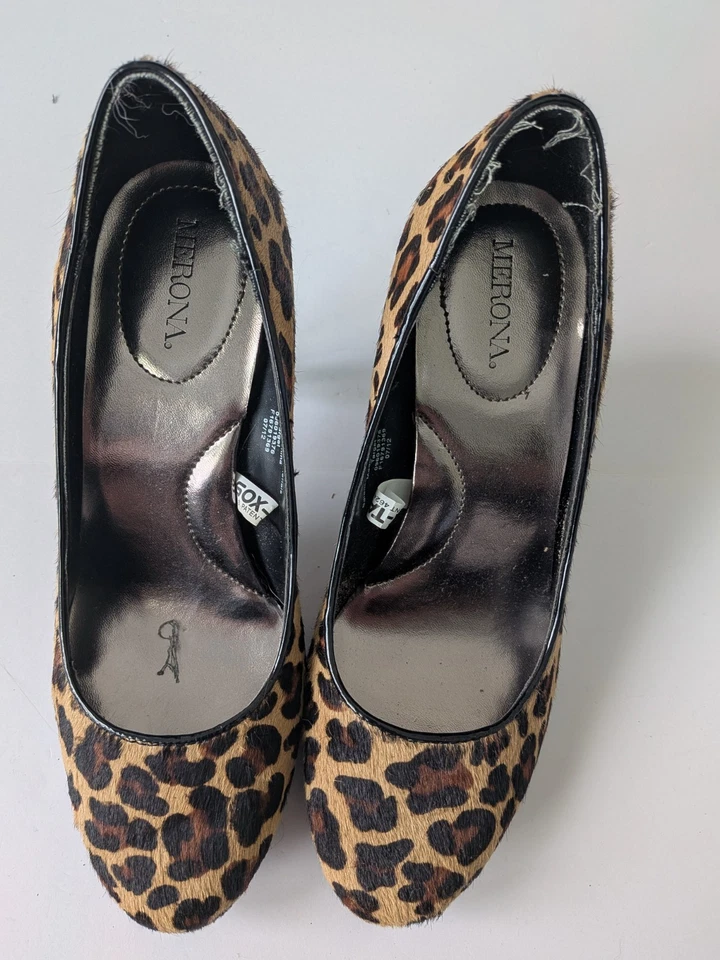 Tacón de cuero estampado leopardo Merona talla 7 Foto 2 de 4