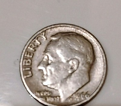MAKE OFFER 1966 US Roosevelt Silver Dime Coin No Mint Mark Error In God We Trust