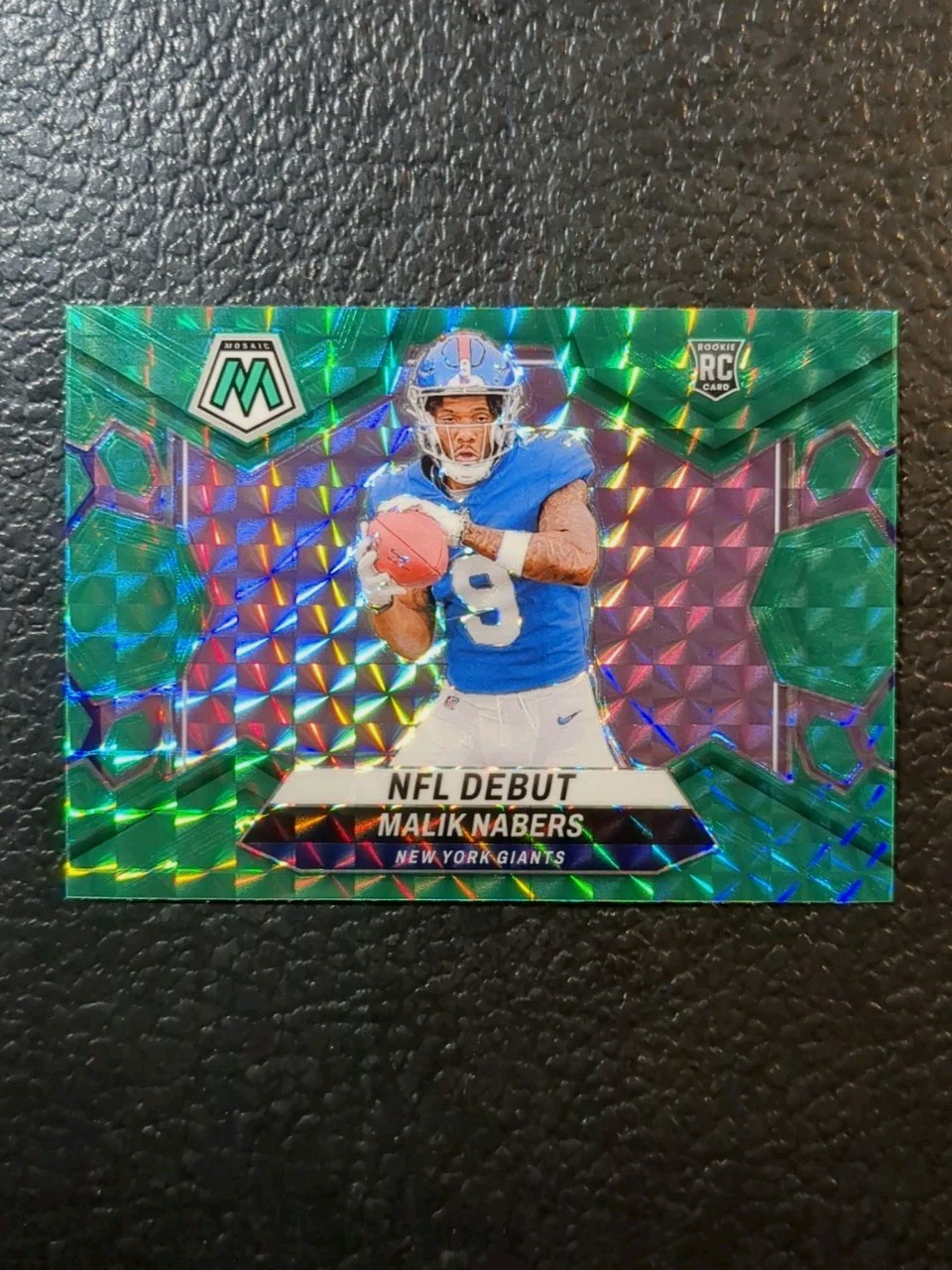 2024 Panini Mosaic - NFL Debut Malik Nabers #284 Green Mosaic Prizm (RC) Giants