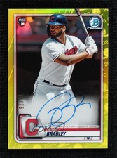 2020 Bowman Chrome Rookie Yellow Refractor 72/75 Bobby Bradley #CRA-BB Auto 0w8