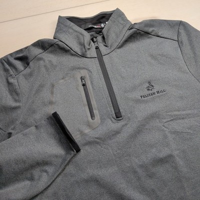 RLX Ralph Lauren 1/4 Zip Jersey Golf Pullover Heather Gray Mens XL Pelican Hill