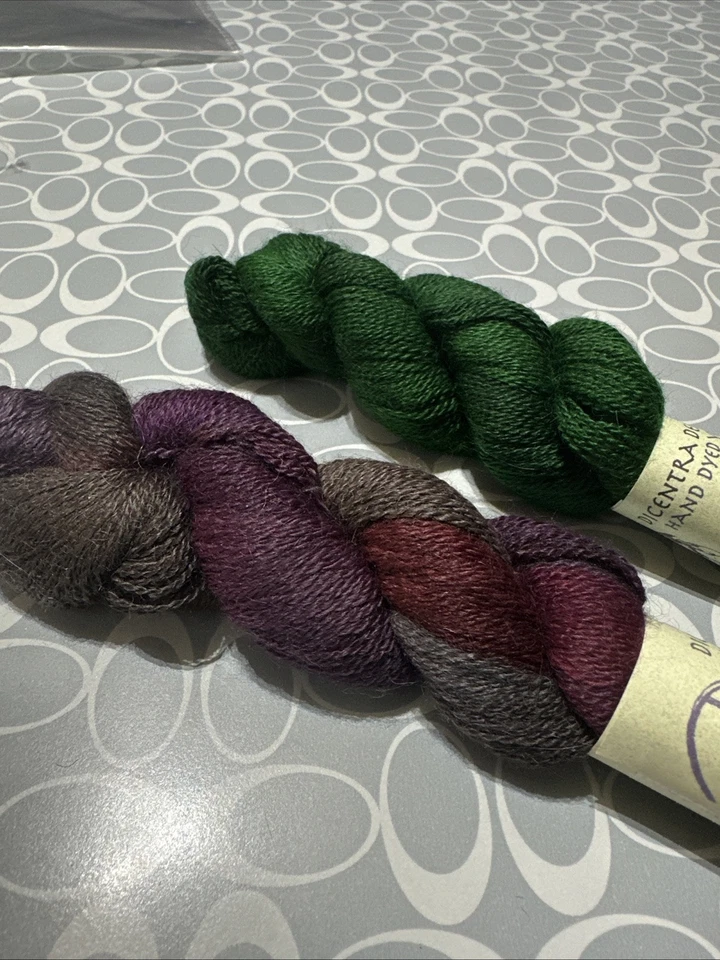 Лот из 2 пряжи Dicentra Designs 100% сверхтонкая альпака кружево 2 унц Ea 500 ярдов Ea - Изображение 3 из 4