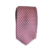 Vineyard Vines Youth Silk Tie Pink Signature Whale Logo Classic Nautical Preppy