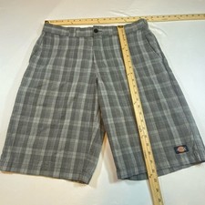 Dickies Plaid Work Shorts Regular Fit Men s Size 34 12.5 Inseam Black Gray