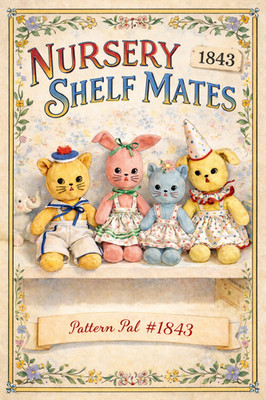 Stuffed Animal Sewing Pattern Simplicity 1843 Toy Craft Dog Cat Bunny 12''