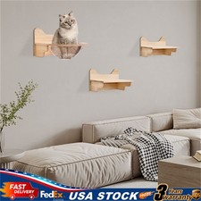 Wall-Mounted Wooden Transparent Cat Space Capsule Cat Bed Cat House Climb Stand