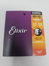 Elixir 16052 Phosphor Bronze Nanoweb acoustic guitar strings, Lt .012-.053