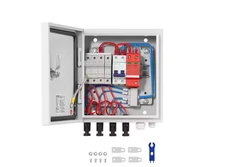 VEVOR Solar PV Combiner Box 4 String 15A for Solar Panel System Steel Case IP65