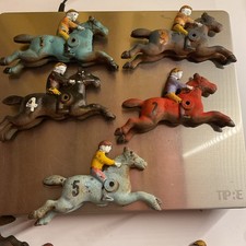 Vintage Cast Iron Horse and Rider Shooting Target Set Of 5