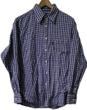 VTG Ermenegildo Zegna Yachting Blue Checkered LS Sport Shirt Made In Italy